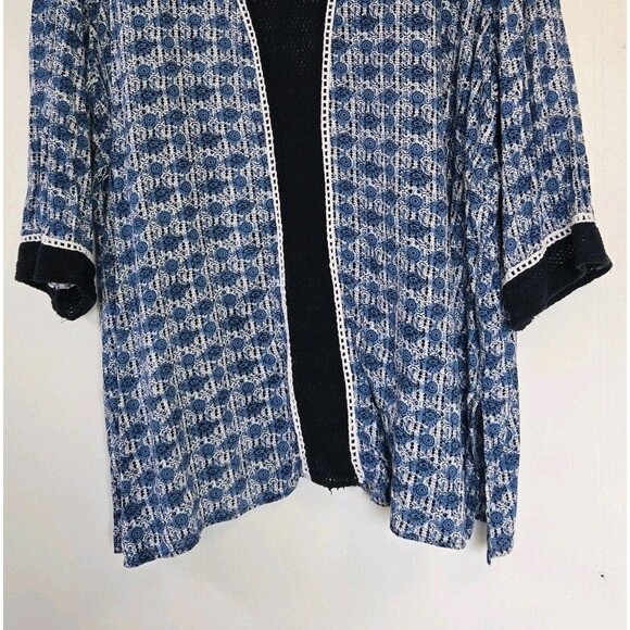 Beaches and Boho Tunic Womens 2X Plus 3/4 Sleeve Boho Floral Artsy Gypsy Indie - Picture 3 of 7